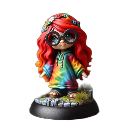 concept art, miniature, figurine, curious transparent PNG cut-out