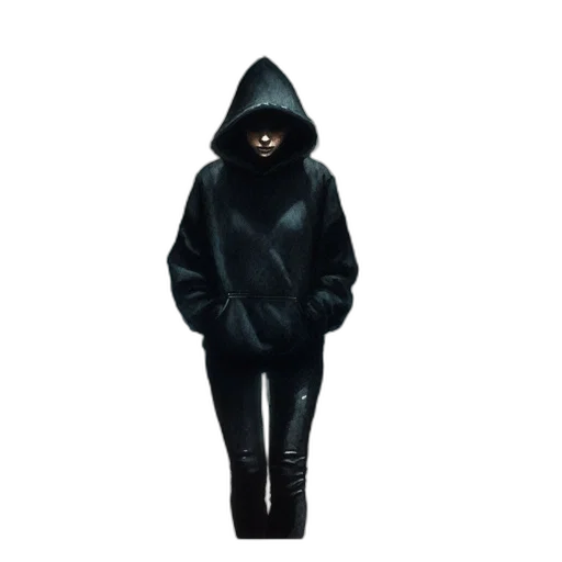 jacket, mask, staff, creature transparent PNG cut-out