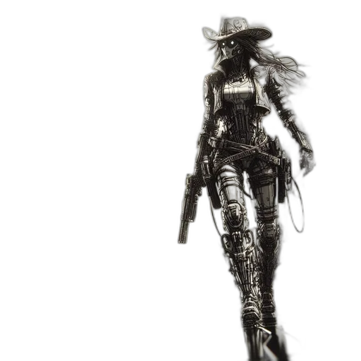 robot, weapon, concept art, cyberpunk transparent PNG cut-out