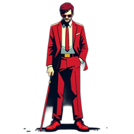 jacket, staff, comic book art, concept art transparent PNG cut-out