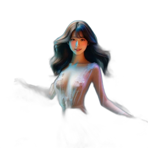 dress, hair, robot, creature transparent PNG cut-out
