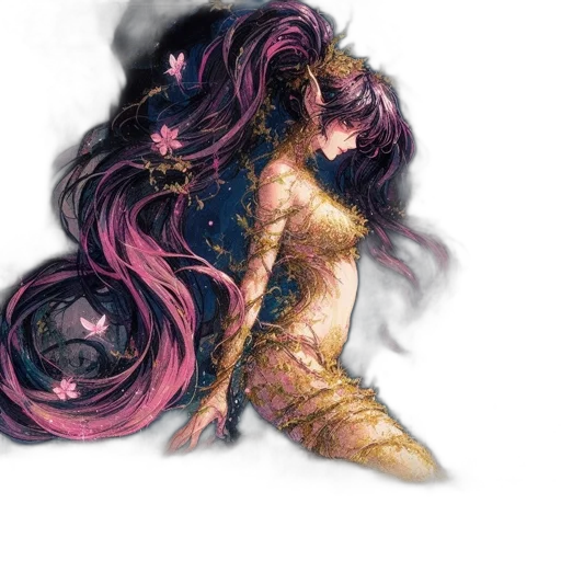 hair, dress, creature, dragon transparent PNG cut-out