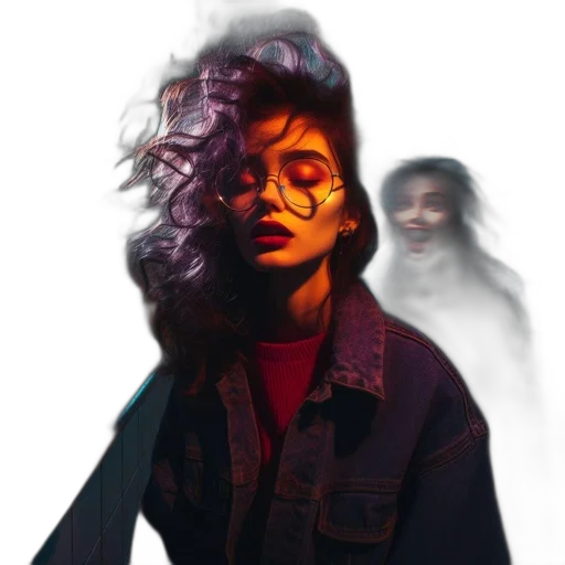jacket, face, hair, mask transparent PNG cut-out