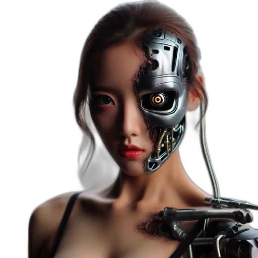 robot, mask, face, cyberpunk transparent PNG cut-out