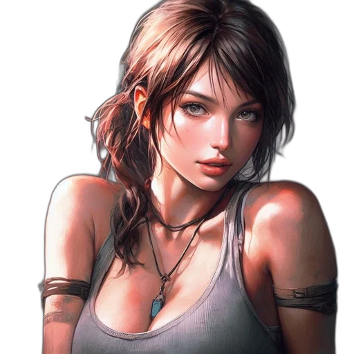 face, weapon, fantasy art, photorealistic transparent PNG cut-out