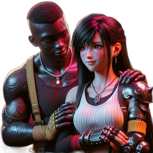 concept art, cyberpunk, comic book art, 3d render transparent PNG cut-out