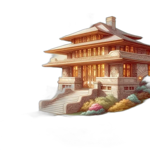 building, concept art, 3d render, photorealistic transparent PNG cut-out