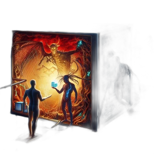 concept art, fantasy art, pixel art, fire transparent PNG cut-out