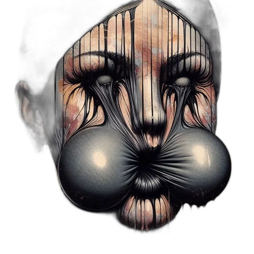 mask, face, hair, creature transparent PNG cut-out