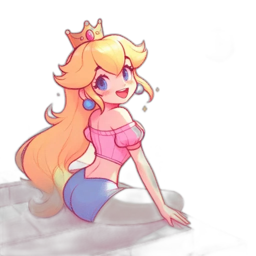 crown, dress, staff, pixel art transparent PNG cut-out