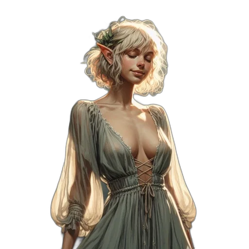 dress, staff, jewelry, crown transparent PNG cut-out
