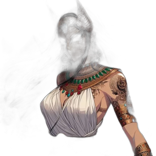 dragon, mask, jewelry, staff transparent PNG cut-out