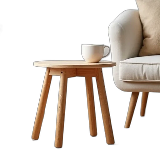furniture, 3d render, earth tones, small transparent PNG cut-out