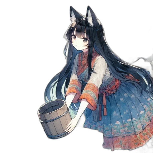 dress, staff, weapon, anime transparent PNG cut-out