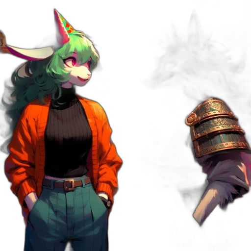 mask, staff, jacket, dragon transparent PNG cut-out