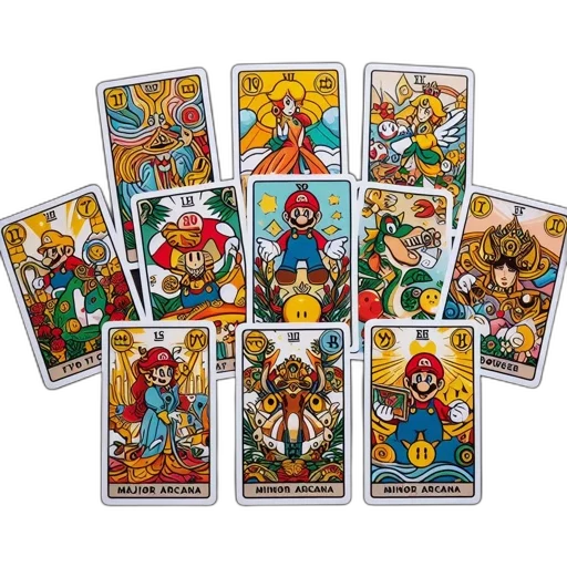 twelve, illustrated, cards, featuring transparent PNG cut-out