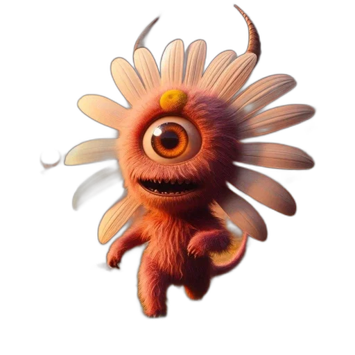 creature, animal, flower, staff transparent PNG cut-out
