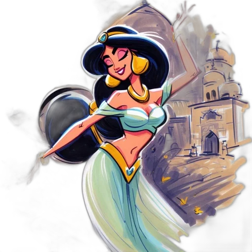 concept art, fantasy art, comic book art, watercolor transparent PNG cut-out