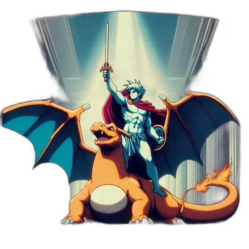 dragon, concept art, fantasy art, pixel art transparent PNG cut-out