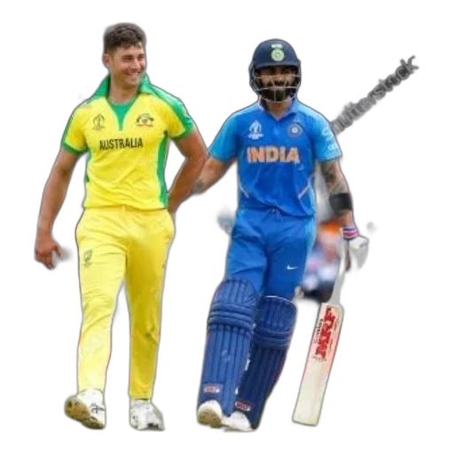 two, cricket, players, one transparent PNG cut-out