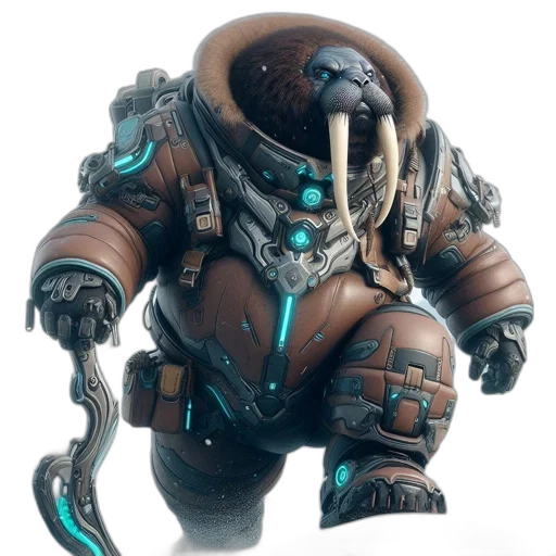 robot, creature, staff, weapon transparent PNG cut-out