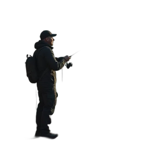 staff, jacket, hat, weapon transparent PNG cut-out