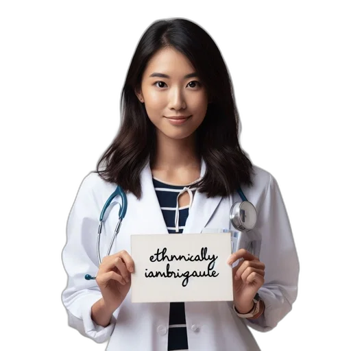 staff, photorealistic, ethnically, ambiguous transparent PNG cut-out