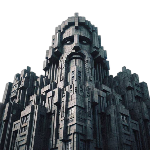 building, crown, robot, face transparent PNG cut-out