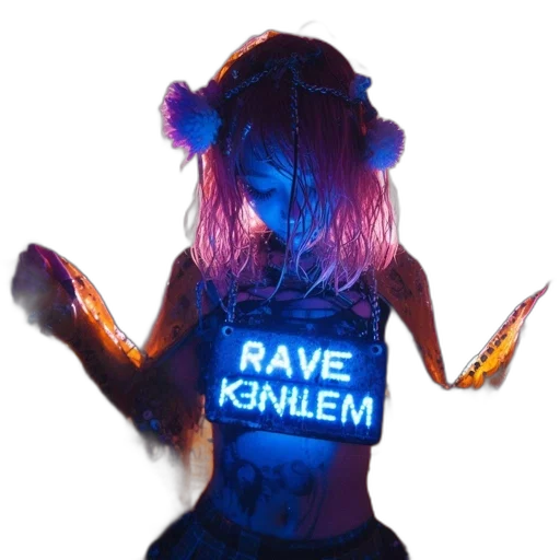 jacket, creature, hair, dress transparent PNG cut-out