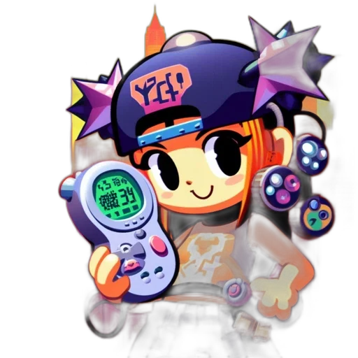 staff, vaporwave, concept art, pixel art transparent PNG cut-out
