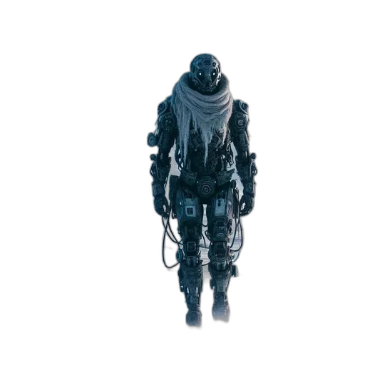 robot, creature, jacket, weapon transparent PNG cut-out