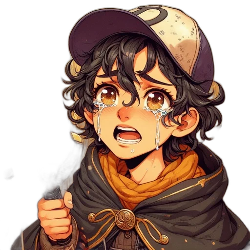 face, hat, anime, fantasy art transparent PNG cut-out