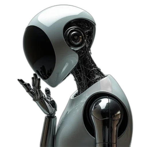 robot, 3d render, concept art, cyberpunk transparent PNG cut-out