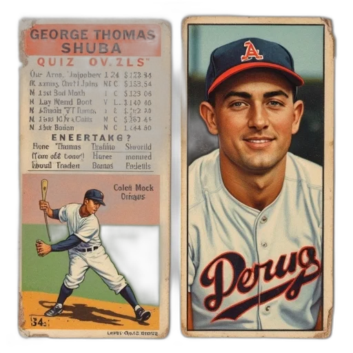 vintage, baseball, card, featuring transparent PNG cut-out