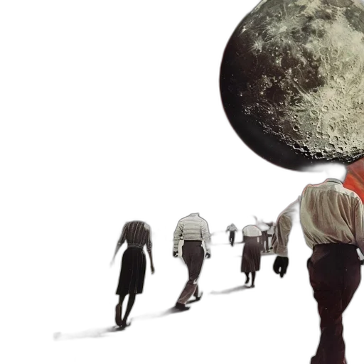 concept art, outer space, surreal, collage transparent PNG cut-out