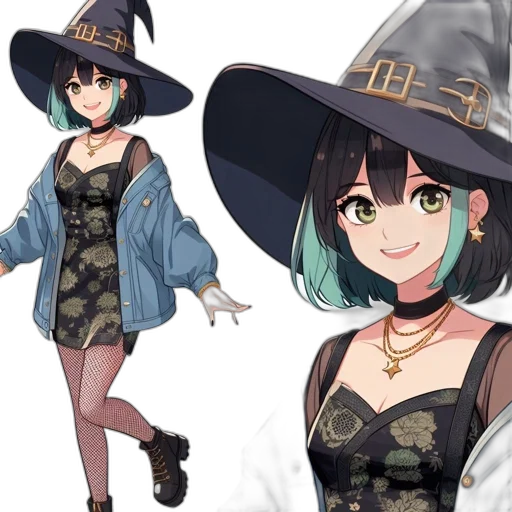 dress, hat, concept art, anime transparent PNG cut-out