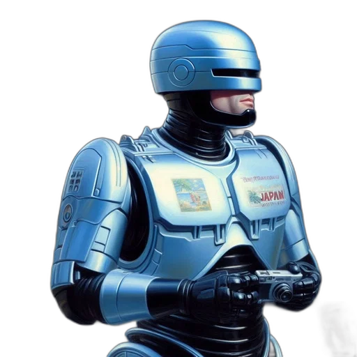 robot, concept art, 3d render, cyberpunk transparent PNG cut-out