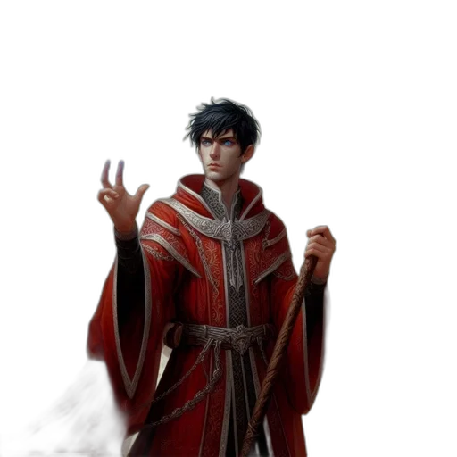 staff, dragon, jacket, fantasy art transparent PNG cut-out