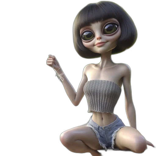 dress, robot, creature, 3d render transparent PNG cut-out