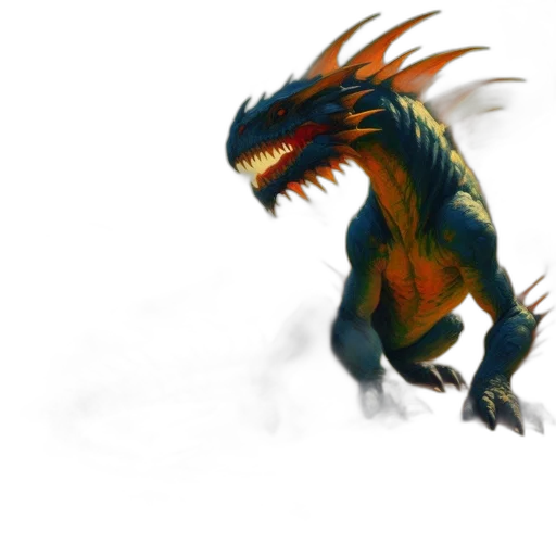 dragon, creature, animal, staff transparent PNG cut-out