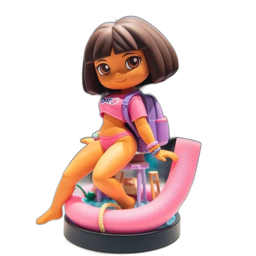 robot, dress, hair, 3d render transparent PNG cut-out