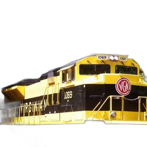 3d render, photorealistic, yellow, train transparent PNG cut-out