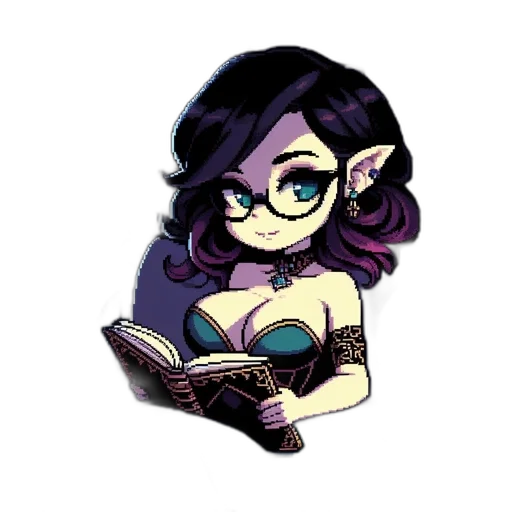 staff, pixel art, cartoon, fantasy art transparent PNG cut-out