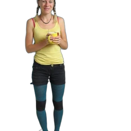staff, woman, yellow, tank transparent PNG cut-out