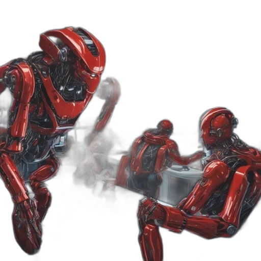 robot, weapon, concept art, 3d render transparent PNG cut-out