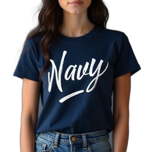 women, shirt, navy, script transparent PNG cut-out