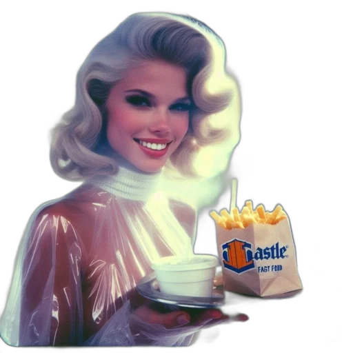 crown, food, vaporwave, photorealistic transparent PNG cut-out