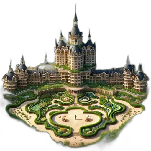 crown, building, jewelry, 3d render transparent PNG cut-out