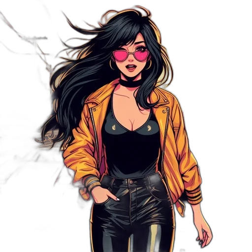 jacket, comic book art, concept art, cartoon transparent PNG cut-out