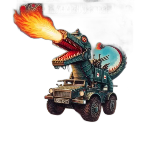 dragon, weapon, robot, car transparent PNG cut-out